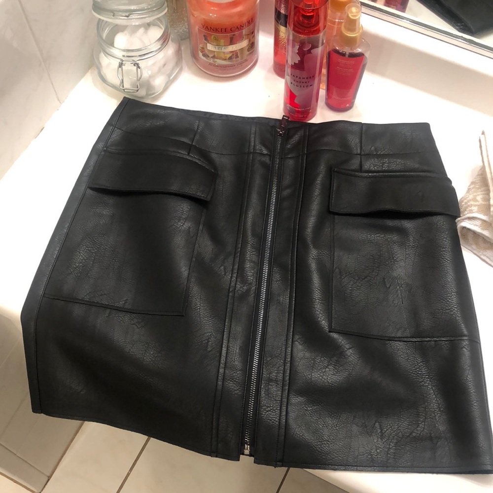 PU Leather Mini Skirt